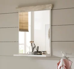 Home affaire Badspiegel »Florenz, Spiegel im Landhausstil« in Pinie Weiß, mit Ablagefläche, Breite 60 cm