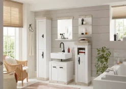Home affaire Badspiegel »Florenz, Spiegel im Landhausstil« in Pinie Weiß, mit Ablagefläche, Breite 60 cm