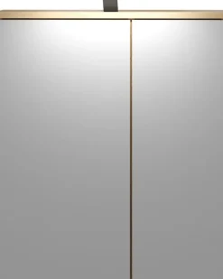 Home affaire Badspiegel »Oslo, Spiegelschrank in Eiche Evoke, Spiegel im skandinavischen Design« Aufbewahrungsschrank mit 2 Spiegeltüren, mit LED