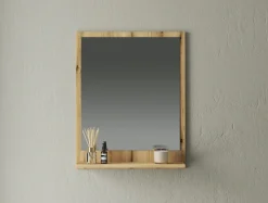 Home affaire Badspiegel »Oslo, Spiegel in Eiche Evoke, Wandspiegel im skandinavischen Design« mit Ablagefläche, 60 cm breit