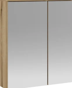 Home affaire Badspiegel »Oslo, Spiegelschrank in Eiche Evoke, Spiegel im skandinavischen Design« Aufbewahrungsschrank mit 2 Spiegeltüren, wahlweise mit LED