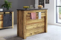Home affaire Barschrank »York, moderne Küchentheke im Industrialdesign« mit Handtuchstange aus Metall, ausreichend Stauraum, 130 cm breit