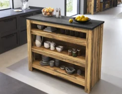 Home affaire Barschrank »York, moderne Küchentheke im Industrialdesign« mit Handtuchstange aus Metall, ausreichend Stauraum, 130 cm breit