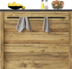 Home affaire Barschrank »York, moderne Küchentheke im Industrialdesign« mit Handtuchstange aus Metall, ausreichend Stauraum, 130 cm breit