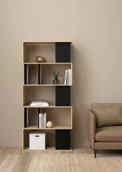 Home affaire Bücherregal »Maze, Regal, Standregal, Stauraumregal, Multifunktional,« Breite/Tiefe/Höhe: 80/29,5/175 cm, zweifarbig, mit vielen Fächern
