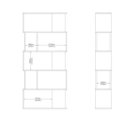 Home affaire Bücherregal »Maze, Regal, Standregal, Stauraumregal, Multifunktional,« Breite/Tiefe/Höhe: 80/29,5/175 cm, zweifarbig, mit vielen Fächern
