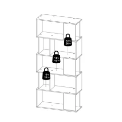Home affaire Bücherregal »Maze, Regal, Standregal, Stauraumregal, Multifunktional,« Breite/Tiefe/Höhe: 80/29,5/175 cm, zweifarbig, mit vielen Fächern