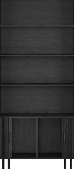 Home affaire Bücherregal »Ronda« 1 Stk. tlg. Standregal mit Schiebetüren - Maße (B/T/H) 80/40/172 cm