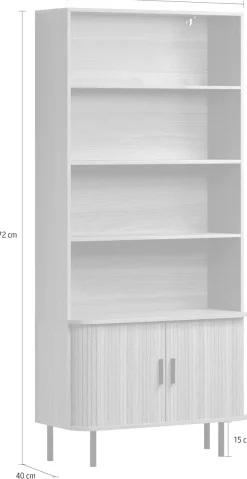 Home affaire Bücherregal »Ronda« 1 Stk. tlg. Standregal mit Schiebetüren - Maße (B/T/H) 80/40/172 cm