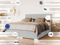 Home affaire Bett »ALIY mit Matratze und Topper, in 3 Breiten (140, 160 und 180 cm)« Boxspringbett mit Kopfteil, Bettkasten, Matratze (BFK/TFK) und Topper