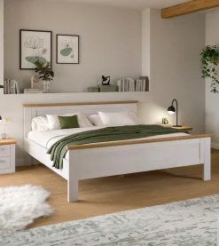 Home affaire Bettgestell »COSENZA, Breite 189cm, im Landhausstil« für Matratzen 180x200 cm, ohne Lattenrost,Bett, Kastenbett, Schlafzimmer, Schlafen