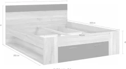 Home affaire Bettgestell »Faweza, Breite 160 bzw. 180 cm, Stauraumbett« Funktionsbett Schublade mit extra viel Stauraum