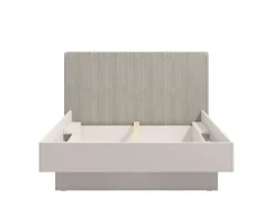 Home affaire Bettgestell »Lucca Bett, mit gepolstertem Kopfteil, bezogen mit weichem Cordstoff« in eleganten und modernen Cashmere Farbe