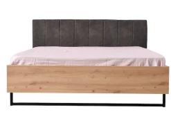 Home affaire Bettgestell »Sardinia, FSC-zertifizierter Holzwerkstoff« mit gepolstertem Kopfteil, Metallfuß in Kufenform, 160 oder 180x200cm