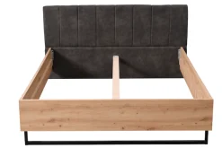Home affaire Bettgestell »Sardinia, FSC-zertifizierter Holzwerkstoff« mit gepolstertem Kopfteil, Metallfuß in Kufenform, 160 oder 180x200cm