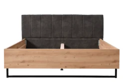 Home affaire Bettgestell »Sardinia, FSC-zertifizierter Holzwerkstoff« mit gepolstertem Kopfteil, Metallfuß in Kufenform, 160 oder 180x200cm