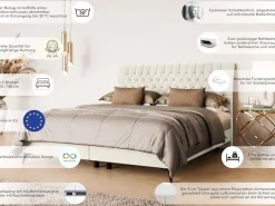 Home affaire Bett »SYDNEE mit Matratze und Topper, in 2 Breiten (160 und 180 cm)« Boxspringbett mit Kopfteil, Bettkasten, Matratze (BFK/TFK) und Topper