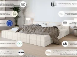 Home affaire Bett »VENDY wahlweise mit Matratze und Topper, in 3 Breiten erhältlich« Bettgestell mit Kopfteil und Bettkasten, mit/ohne Matratze (BFK/TFK)