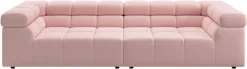 Home affaire Big-Sofa »Ancona modern, elegant, bequem, viel Platz, B/T/H: 290/110/70 cm« auffällige Steppung, inkl. 2 Zierkissen und verstellbaren Kopfstützen