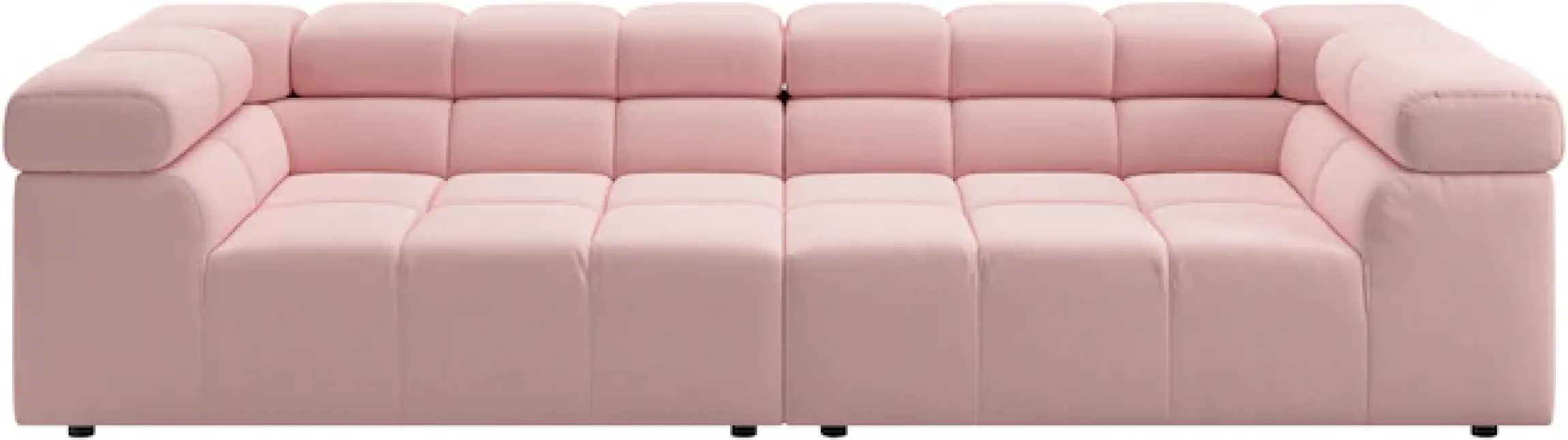 Home affaire Big-Sofa »Ancona modern, elegant, bequem, viel Platz, B/T/H: 290/110/70 cm« auffällige Steppung, inkl. 2 Zierkissen und verstellbaren Kopfstützen