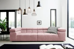 Home affaire Big-Sofa »Ancona modern, elegant, bequem, viel Platz, B/T/H: 290/110/70 cm« auffällige Steppung, inkl. 2 Zierkissen und verstellbaren Kopfstützen