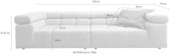 Home affaire Big-Sofa »Ancona modern, elegant, bequem, viel Platz, B/T/H: 290/110/70 cm« auffällige Steppung, inkl. 2 Zierkissen und verstellbaren Kopfstützen