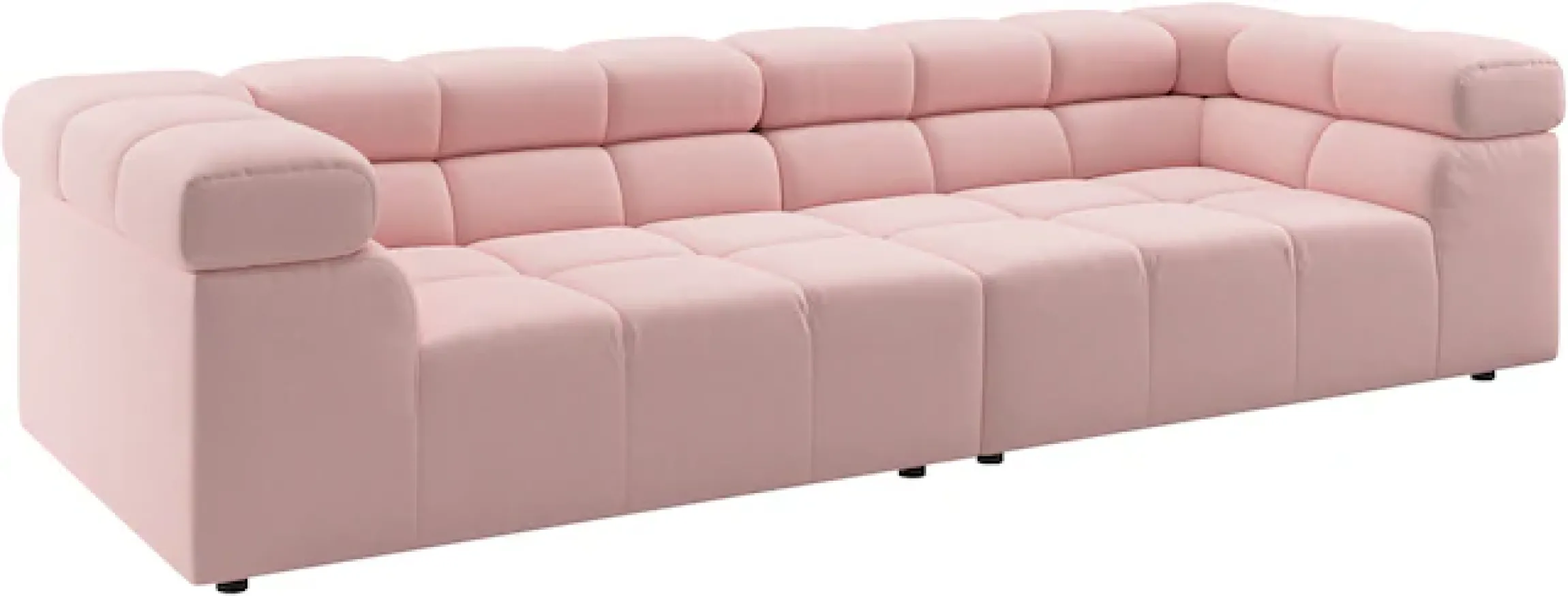 Home affaire Big-Sofa »Ancona modern, elegant, bequem, viel Platz, B/T/H: 290/110/70 cm« auffällige Steppung, inkl. 2 Zierkissen und verstellbaren Kopfstützen