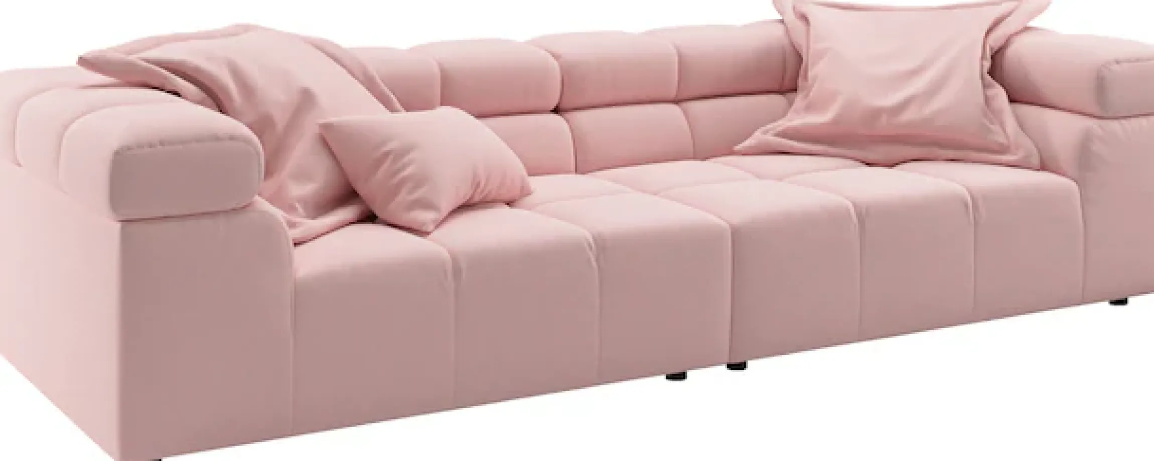 Home affaire Big-Sofa »Ancona modern, elegant, bequem, viel Platz, B/T/H: 290/110/70 cm« auffällige Steppung, inkl. 2 Zierkissen und verstellbaren Kopfstützen