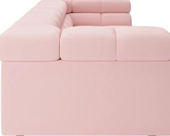 Home affaire Big-Sofa »Ancona modern, elegant, bequem, viel Platz, B/T/H: 290/110/70 cm« auffällige Steppung, inkl. 2 Zierkissen und verstellbaren Kopfstützen