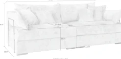 Home affaire Big-Sofa »Casa XL, B: 190 cm« 4 Zierkissen, Mega-Sofa, in Cord oder Chenille-Struktur, Federkern