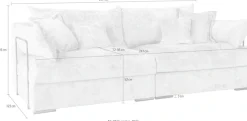 Home affaire Big-Sofa »Casa XXL, B: 247 cm« 4 Zierkissen, Mega-Sofa, in Cord oder Chenille-Struktur, Federkern