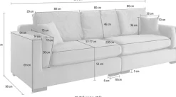 Home affaire Big-Sofa »Fresh Pond« in vielen Bezugsqualitäten und Farben, B/T/H: 290/96/95 cm