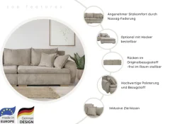 Home affaire Big-Sofa »Katja, B: 275 cm - OTTO. Verlässliche Qualität.« Mega-Sofa mit 4 Zierkissen