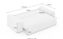 Home affaire Big-Sofa »LAKESIDE 3-Sitzer Schlafsofa mit Bettkasten, Breite 256,5 cm« Liegefläche 168,5x195 cm, hoher Sitzkomfort, Maße B/T/H: 256/122/82cm