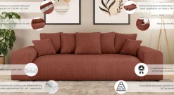 Home affaire Big-Sofa »LAKESIDE 3-Sitzer Schlafsofa mit Bettkasten, Breite 256,5 cm« Liegefläche 168,5x195 cm, hoher Sitzkomfort, Maße B/T/H: 256/122/82cm