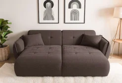 Home affaire Big-Sofa »MIRELDA Design-Sofa mit Steppungen, extra tief, Breite 251 cm« Sitztiefe 123cm, elegant und bequem, 2 Zierkissen, belastbar bis 480kg