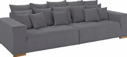 Home affaire Big-Sofa »Neapel« mit vielen losen Kissen, in 2 Bezugsqualitäten