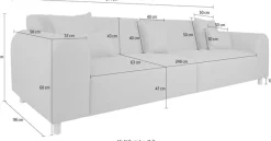 Home affaire Big-Sofa »Svennis« in 2 Bezugsqualitäten, B/T/H: 314/98/83 cm