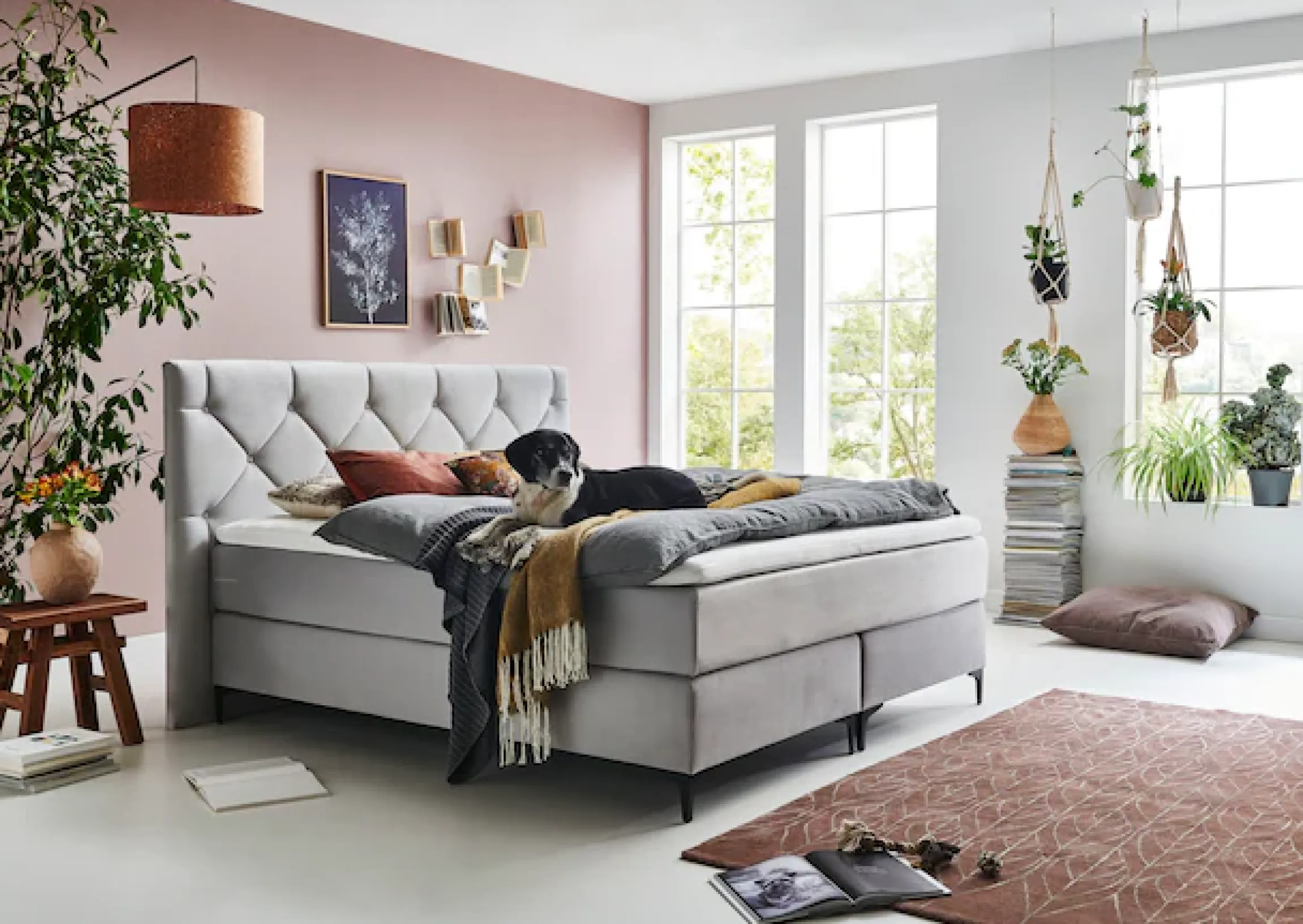Home affaire Boxspringbett »Aiko« 100% vegan , mit tierfreundlichem Bezugssstoff, besonders pflegeleicht