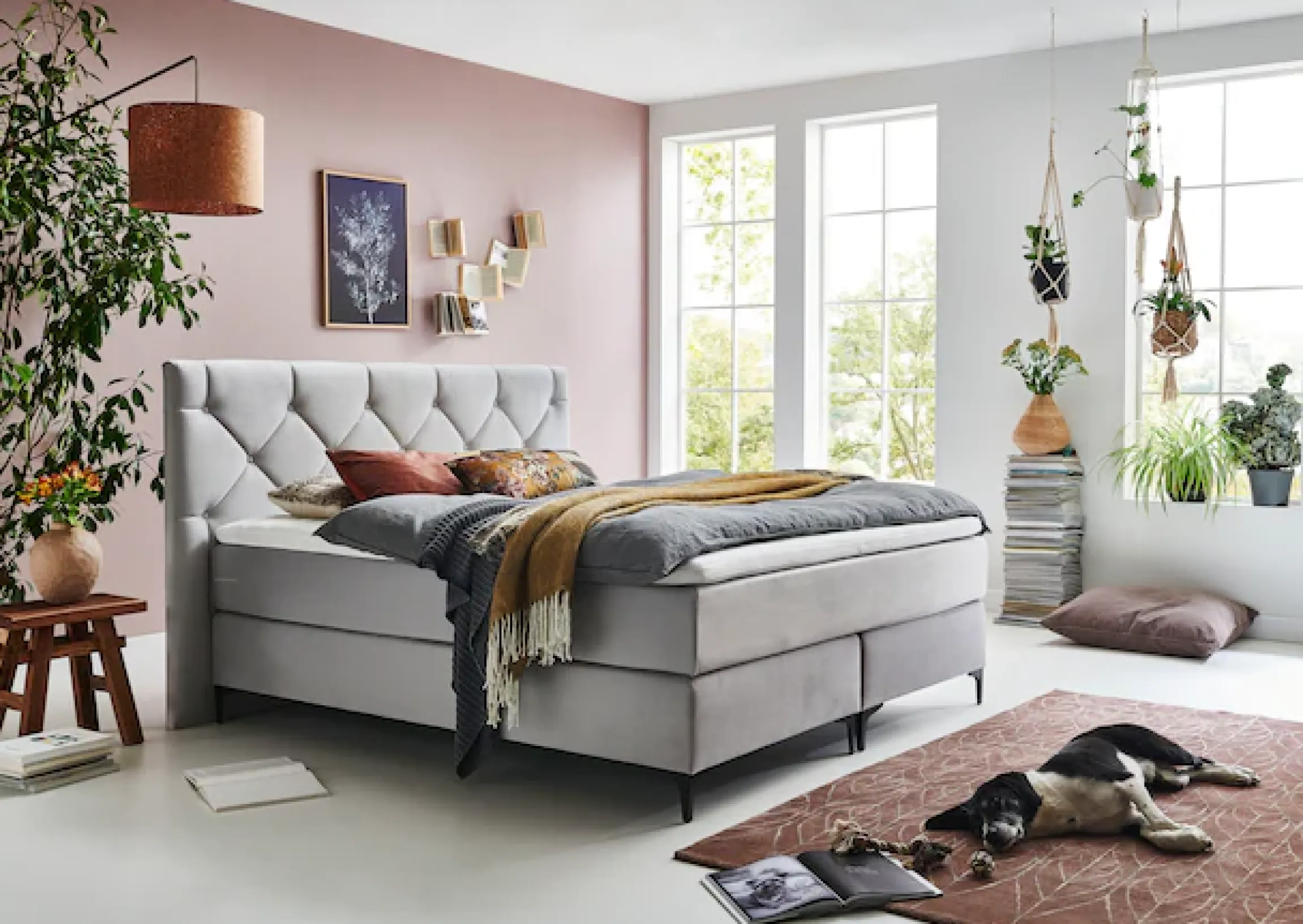 Home affaire Boxspringbett »Aiko« 100% vegan , mit tierfreundlichem Bezugssstoff, besonders pflegeleicht