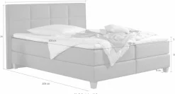 Home affaire Boxspringbett »Casey« in 5 Breiten, 3 Ausführungen, 2 Härtegraden, Steppung, Topper