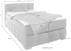 Home affaire Boxspringbett »Chelles« inkl. Topper,,in XXL- Überlänge 220 cm, Unterbox mit feine Wölbung