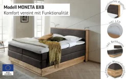 Home affaire Boxspringbett »Cavan« Eiche, inkl. Bettkasten & Topper, verschiedene Härtegrade (auch H4)