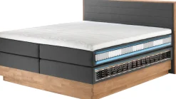 Home affaire Boxspringbett »Cavan« Eiche, inkl. Bettkasten & Topper, verschiedene Härtegrade (auch H4)