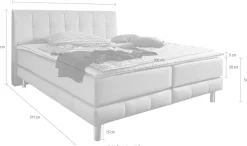 Home affaire Boxspringbett »Cafone« inkl. Topper, 5 Breiten, 3 Matratzenarten und 3 Härtegraden wählbar