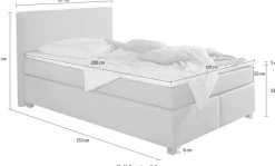Home affaire Boxspringbett »Eliana« inkl. Topper, in 4 Breiten, 3 Matratzenarten und 2 Härtegraden