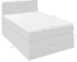 Home affaire Boxspringbett »Fornoli« inkl. Topper und Bettkasten, H3 in zwei Matratzenarten
