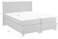 Home affaire Boxspringbett »Houssay« inkl. Topper, 5 Breiten, 2 Härtegraden auch in Überlänge 220 cm