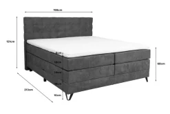 Home affaire Boxspringbett »Ilona, Doppelbett, Polsterbett, Federkernbett, Komforbett, 160, 180 cm« inkl. Topper, zwei Bettkästen, Taschen-Federkernmatratze, Härtegrad 3