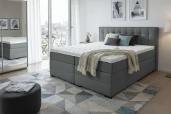 Home affaire Boxspringbett »Köln, Doppelbett, Polsterbett, Federkernbett, Komforbett, 160, 180 cm« inkl. Topper, zwei Bettkästen, Taschen-Federkernmatratze, Härtegrad 3